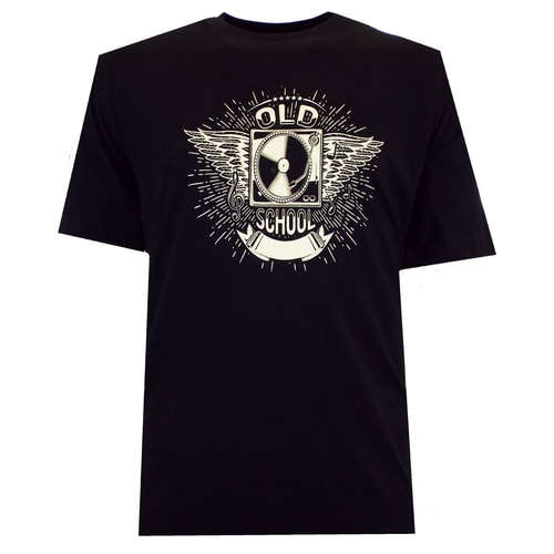Espionage Old School Print T-Shirt Black